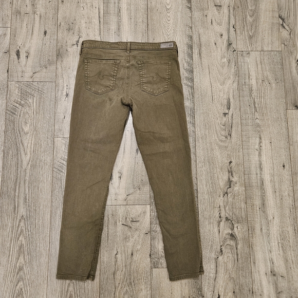 AG Adriano Goldschmied Olive Green The Steve Ankle Slim Straight 30R